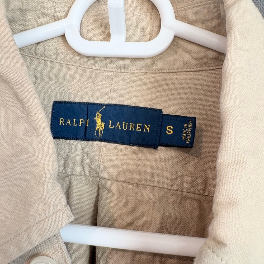 Ralph Lauren Beige Long-Sleeve Button-Down Shirt - Picture 3 of 4
